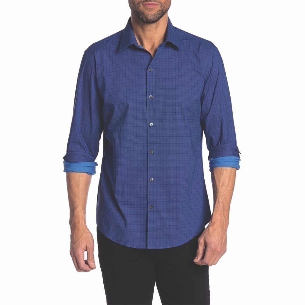 Zachary Prell Men's Harper Long Sleeve Navy Shirt